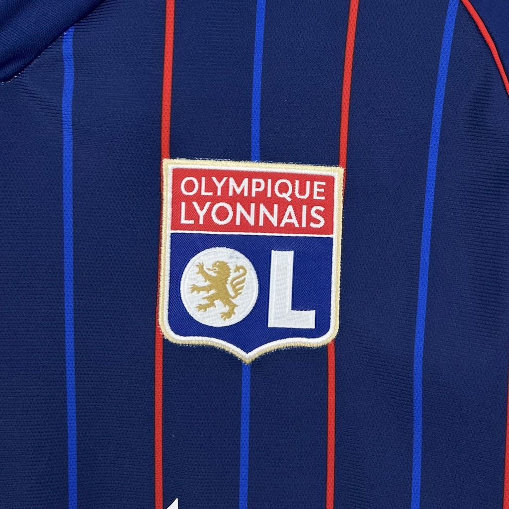 Camisa Pronta Entrega Lyon Away 2025/26 - Adidas Torcedor Masculina - Azul/Vermelha