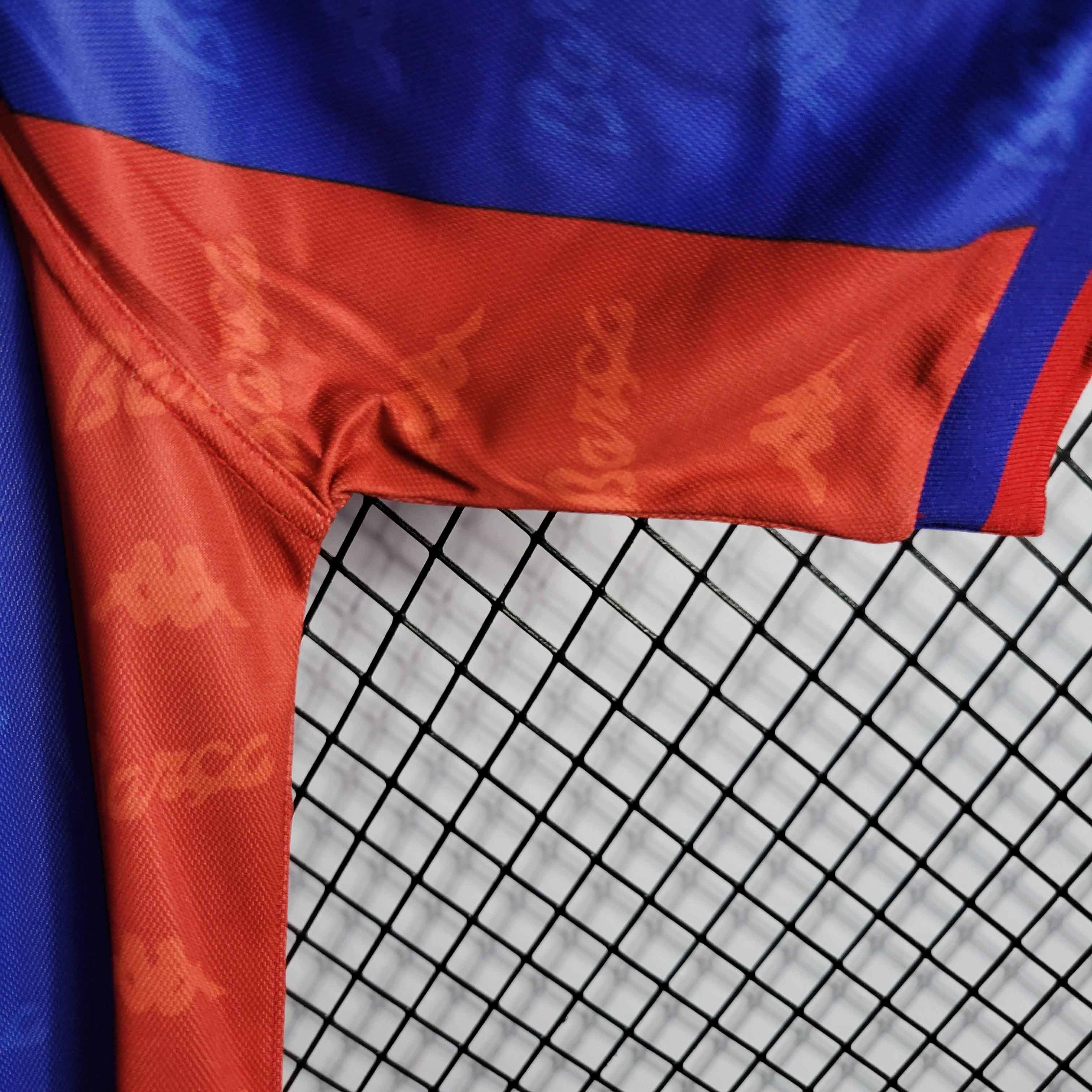 Camisa Pronta Entrega Barcelona Home 1996/97 - Kappa Retrô Masculina - Vermelha/Azul