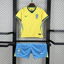 Kit Infantil Pronta Entrega Seleção Brasil Home 2026/27 - Nike Torcedor - Amarela/Azul