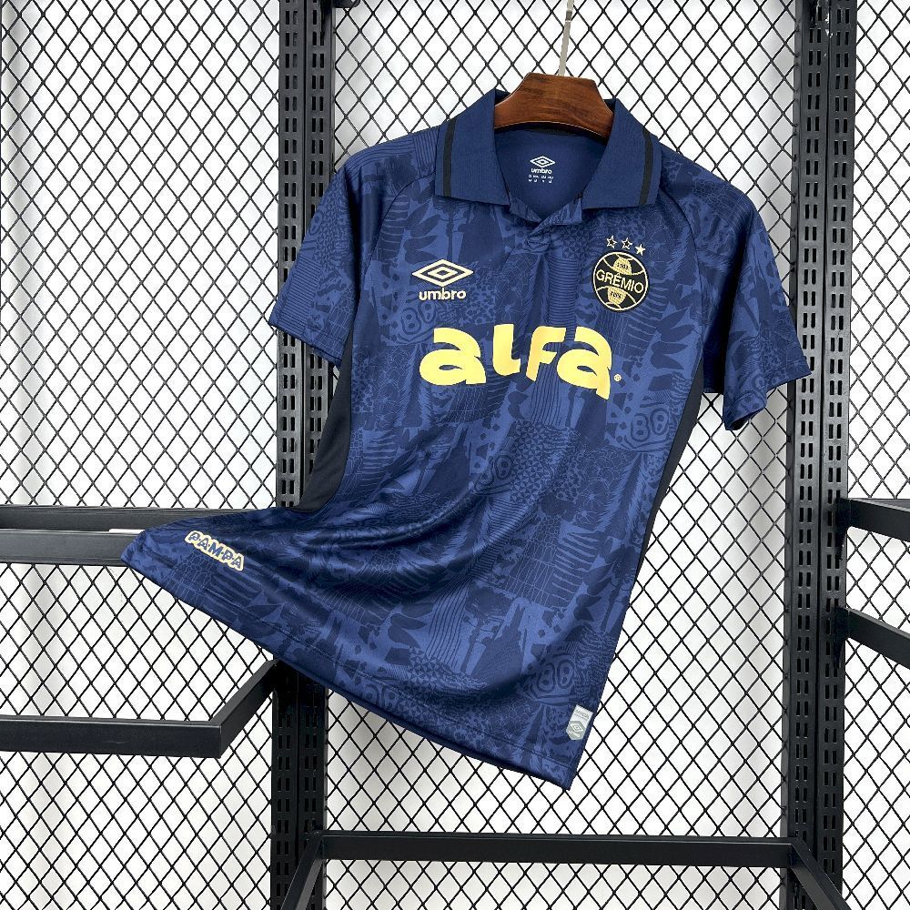 Camisa Pronta Entrega Grêmio Third 2025/26 - Umbro Torcedor Masculina - Azul/Dourado